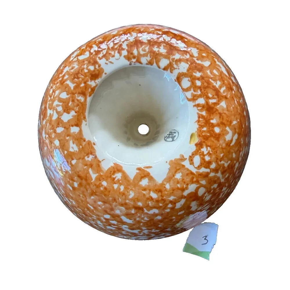 Vintage Stangl Town & Country Hand Painted Orange Sponge Jello Mold or Bundt Pan